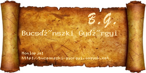 Bucsánszki Györgyi névjegykártya