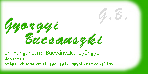 gyorgyi bucsanszki business card