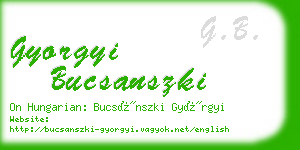 gyorgyi bucsanszki business card